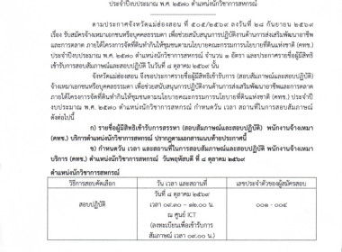 ประกาศรายชื่อผู้มีสิทธิ์เข้ารับการสอบสัมภาษณ์และสอบปฏิบัติ ... พารามิเตอร์รูปภาพ 1